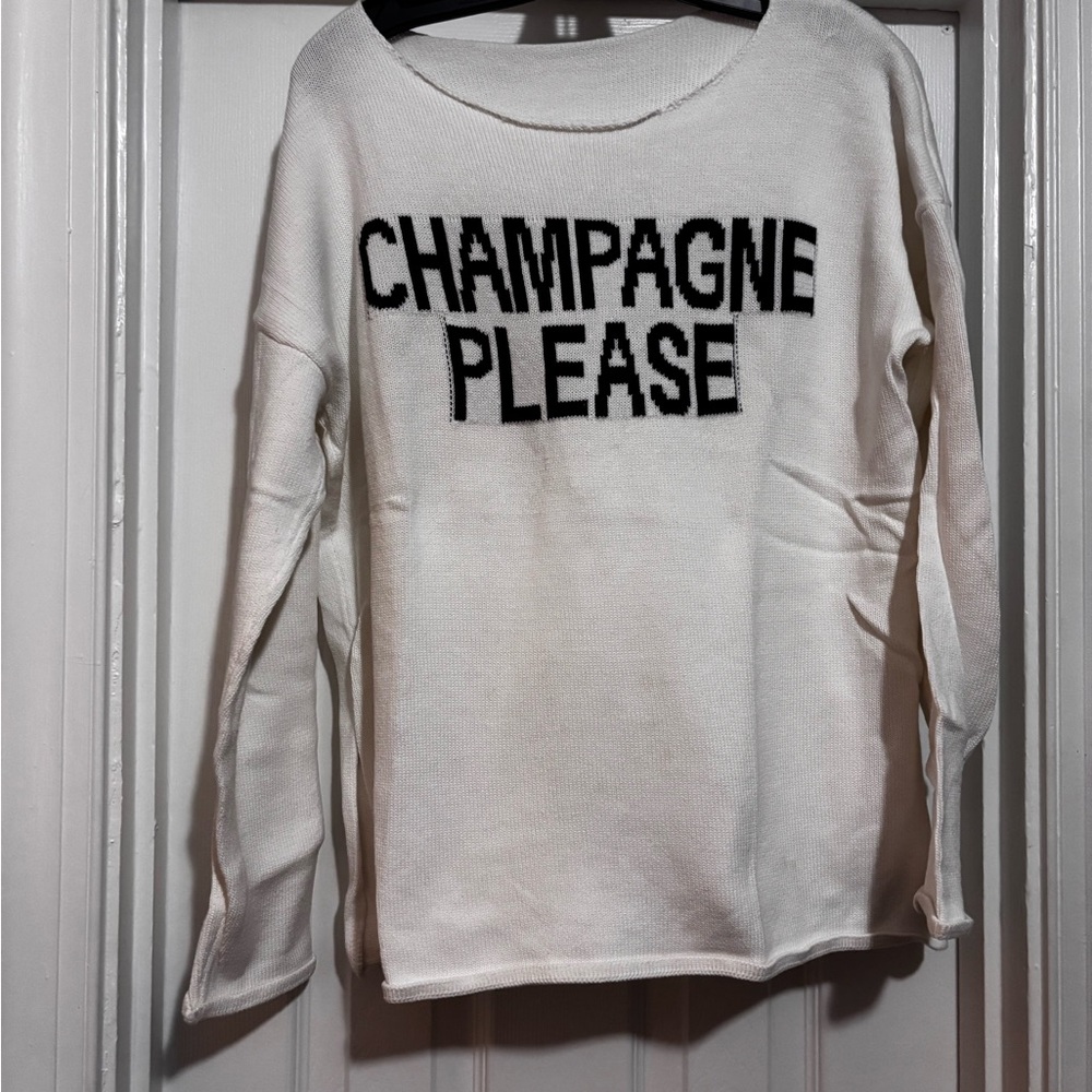 Champagne Please White Sweater